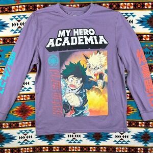 My Hero Academia Long‎ Sleeve Graphic Tee Anime Shirt Purple